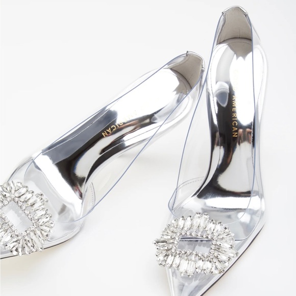 Good American Shoes - 👠 GOOD AMERICAN 👠 Cinderella Lucite JEWEL TOE PUMP Heels Sz 10 9.5 NIB $195MSR